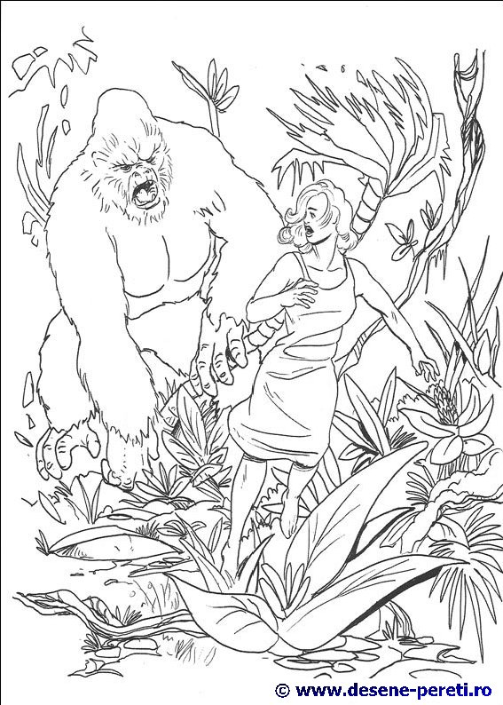 king kong desene colorat